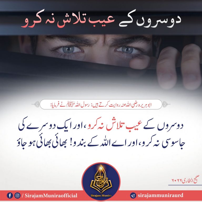 دوسروں کے عیب تلاش نہ کرو
